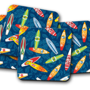 Surfboard Novelty Summer Surfboard Coaster Set