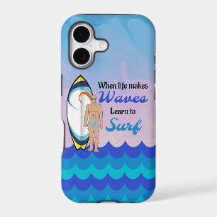 Surfboard Ocean Waves Blue Motivational Quote
