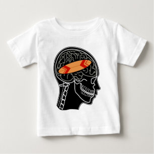 Surfboard on Brain Funny X-Ray Design Baby T-Shirt