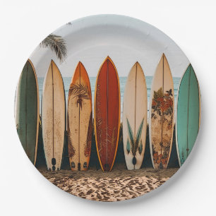 Surfboard Paper Plates