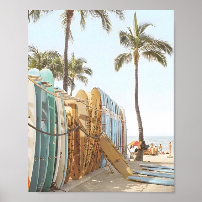 Surfboard Print Beach Wall Art Photo Coastal Print (Front)