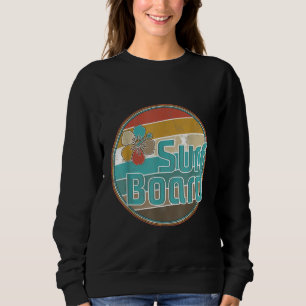 Surfboard Retro Vintage Hawaii Aloha Hibiscus Flow Sweatshirt