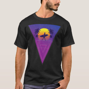 Surfboard Summer Surfing Sunset Surfer 80s Vaporwa T-Shirt