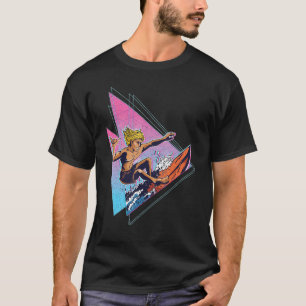 Surfboard Surfer 80s Vaporwave Water Sport Summer T-Shirt
