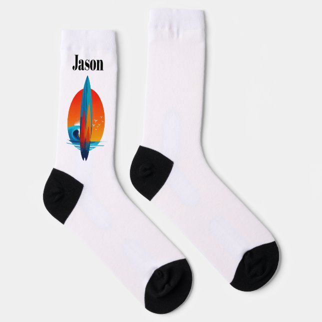Surfboard Surfer Socks (Right)