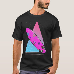 Surfboard Surfer Tropical 90s Vaporwave Watersport T-Shirt