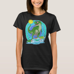 Surfboard Surfing Dinosaur Men Women Kids T Rex Su T-Shirt