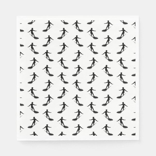Surfboard Surfing Pattern CUSTOM BACKGROUND COLOR Napkin (Front)