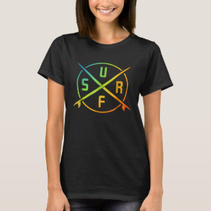 Surfboard Surfing Rainbow Colours T-Shirt