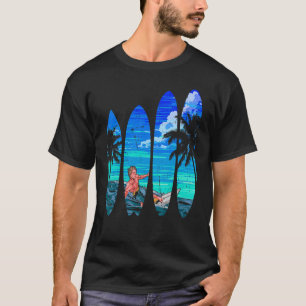 Surfboard Tropical Beach For Ocean Waves Surfboade T-Shirt