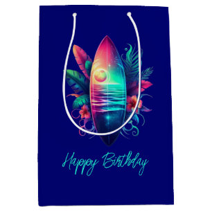 Surfboard Tropical Beach- Medium Gift Bag