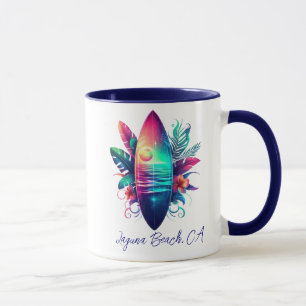 Surfboard Tropical Beach- Mug