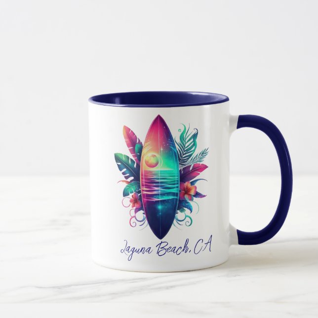 Surfboard Tropical Beach- Mug (Right)