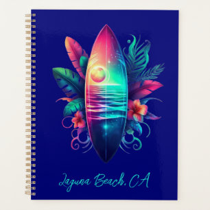 Surfboard Tropical Beach- Planner