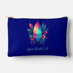 Surfboard Tropical Beach Zippered Pouch