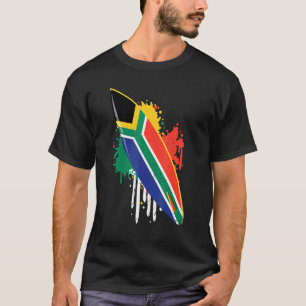 Surfboard Vintage With South Africa Flag - Surfing T-Shirt