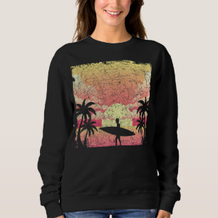 Surfboard Water Sport Surfer Tropical Sunset Surfi Sweatshirt