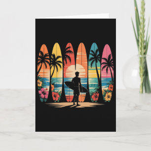 Surfboarder Hawaii Wave Surfing Lover Beach Surfer Card