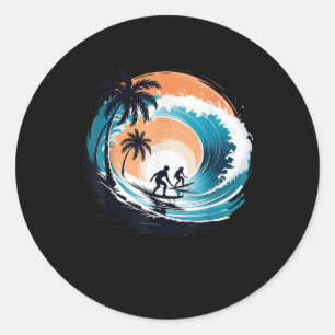 Surfboarder Hawaii Wave Surfing Surfboard Lover Be Classic Round Sticker