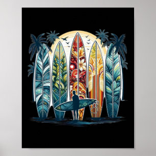 Surfboarder Hawaii Wave Surfing Surfboard Lover Be Poster