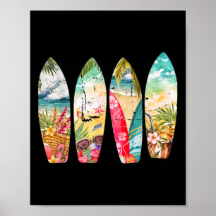 Surfboarder Hawaii Wave Surfing Surfboard Lover Be Poster