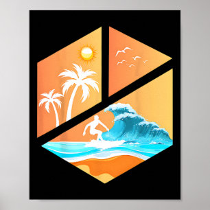 Surfboarder Surfer Retro Vintage Clic Surfing Surf Poster