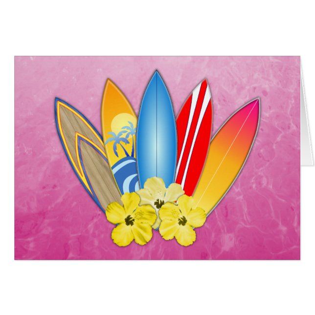 Surfboards And Hibiscus (Front Horizontal)