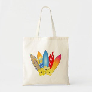 Surfboards And Hibiscus Tote Bag