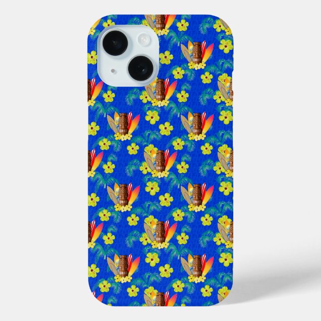 Surfboards And Tiki Mask Case-Mate iPhone Case (Back)