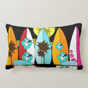 Surfboards Beach Bum Surfing Hippie Vans Lumbar Cushion
