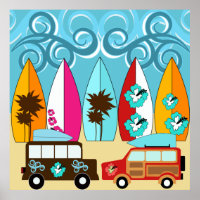 Surfboards Beach Bum Surfing Hippie Vans