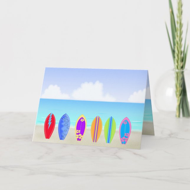 Surfboards Beach Greeting Card (Front)