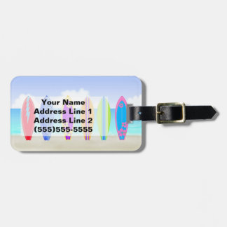 Surfboards Beach Luggage Tag