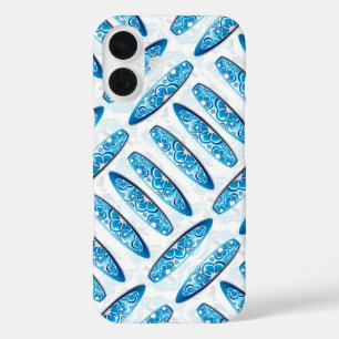 Surfboards Blue Pattern iPhone 16 Case