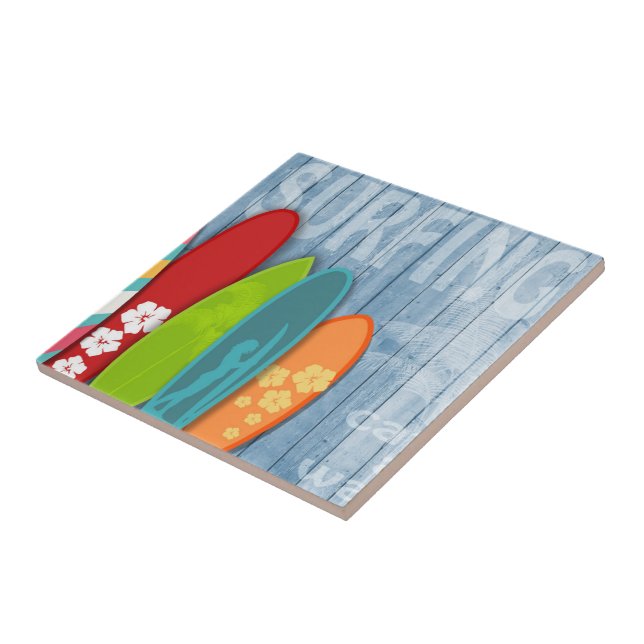 Surfboards Ceramic Tile (Side)