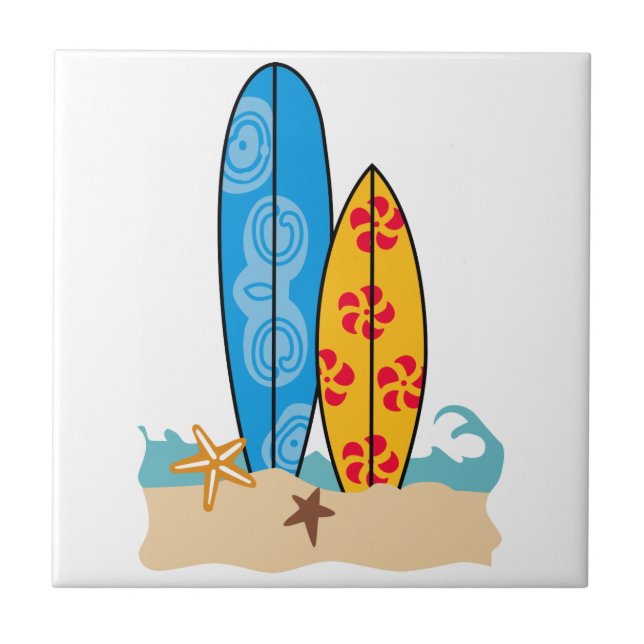 Surfboards Ceramic Tile (Front)