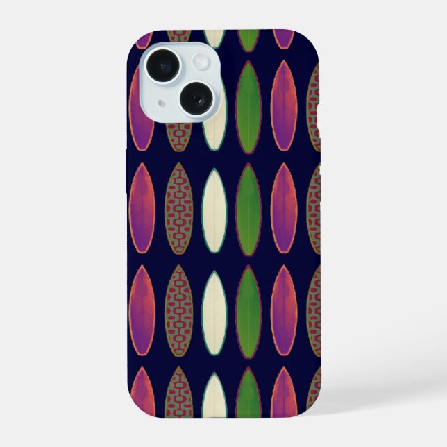 surfboards cool patterning iPhone 15 case (Back)