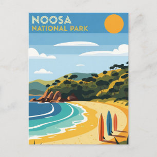 Surfboards in Noosa National Park Australia Travel Postcard