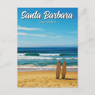 Surfboards in Santa Barbara California Postcard