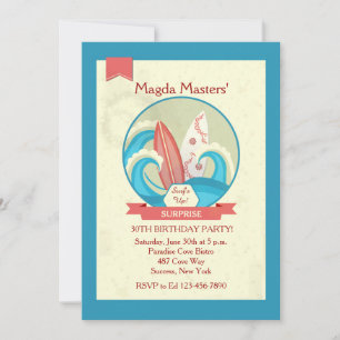 Surfboards in the Waves Invitation