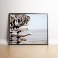 Surfboards on Tropical Beach Poster Print