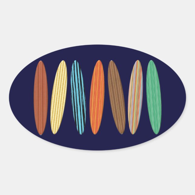 Surfboards Oval Sticker (Front)