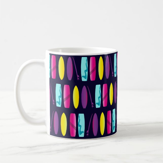 Surfboards Pattern Coffee Mug (Left)