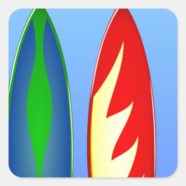 Surfboards retro surf square sticker (Front)