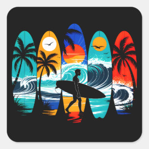 Surfboards Square Sticker