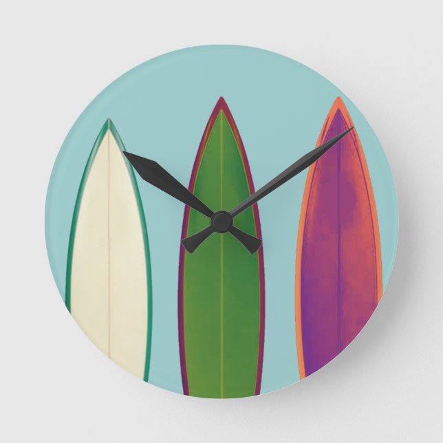 surfboards  ~ surfing style round clock (Front)