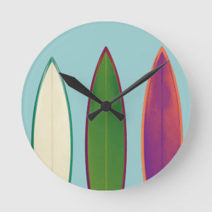 surfboards ~ surfing style round clock