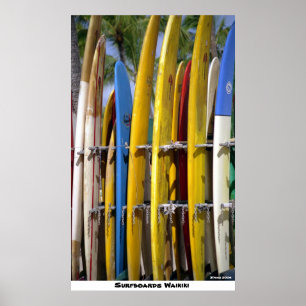 Surfboards Waikiki Poster