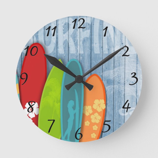 Surfboards Wall Clock (Front)