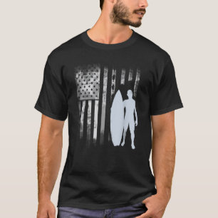 surfer American Flag USA America surfboard patriot T-Shirt